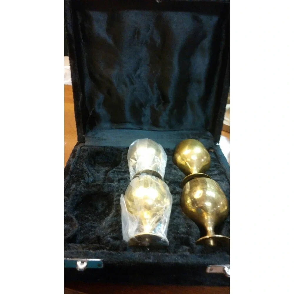 Brass cordial snifters, set of 4